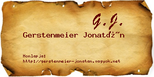 Gerstenmeier Jonatán névjegykártya